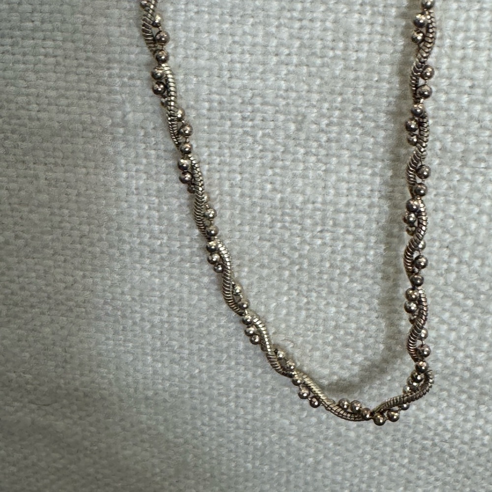 925 Sterling Silver Gold Plated Italy Twisted Rope Chain Necklace. Made in Italy - Picture 3 of 6